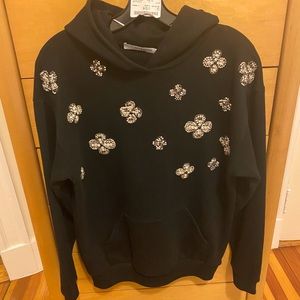 GIVENCHY FLOWERS EMBROIDERED HOODIE XS